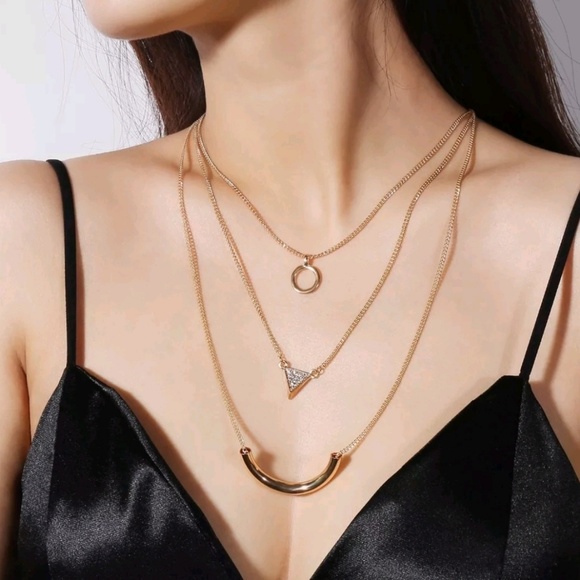 Silver multi layer necklace - Picture 3 of 4